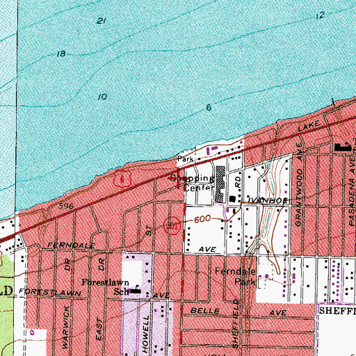 Topographic Map of Lakebreeze Post Office (historical), OH