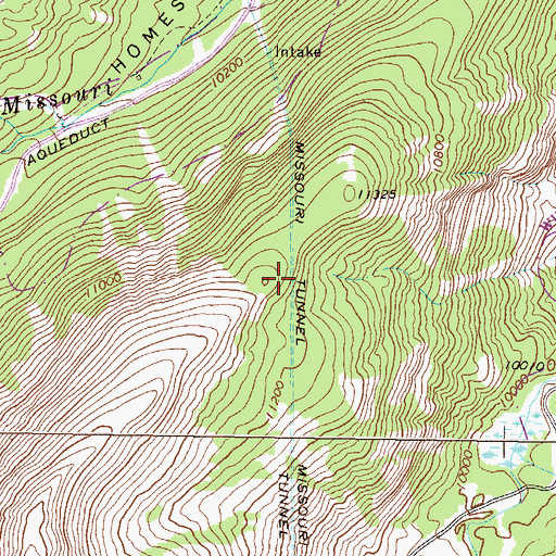 Topographic Map of Missouri Tunnel, CO