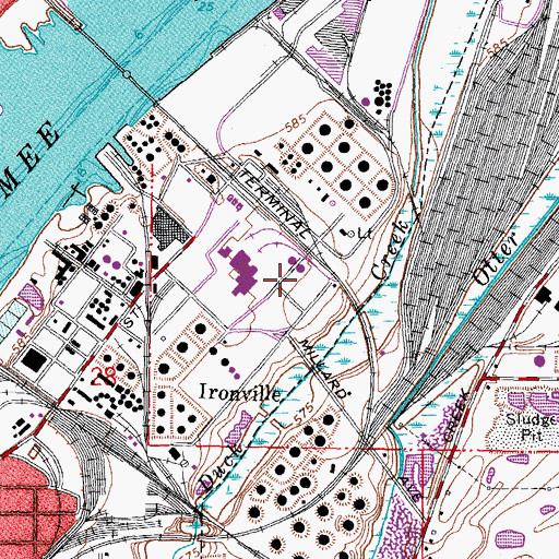 Topographic Map of Ironville Post Office (historical), OH
