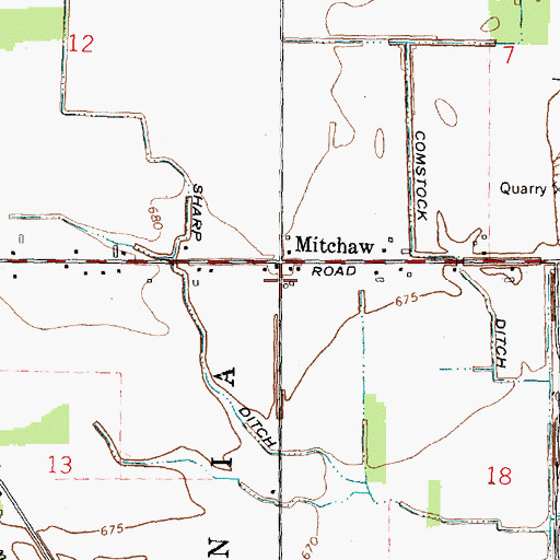 Topographic Map of Mitchaw Post Office (historical), OH