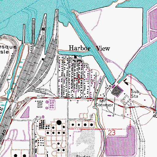 Topographic Map of Harbor View Post Office, OH
