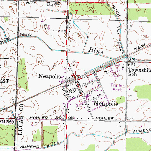 Topographic Map of Neapolis Post Office, OH