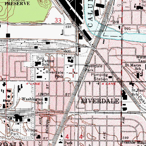 Topographic Map of Reitz Building, IL