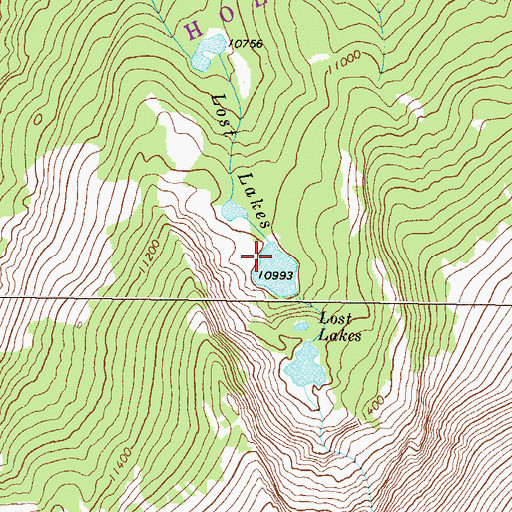 Topographic Map of Lost Lakes, CO