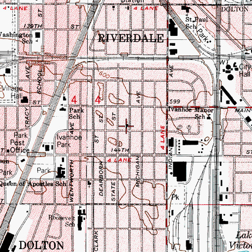 Topographic Map of Ivanhoe Reformed Church, IL