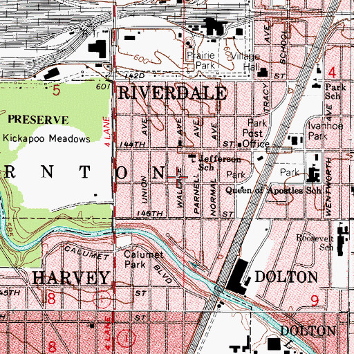 Topographic Map of New Name Missionary Baptist Church, IL
