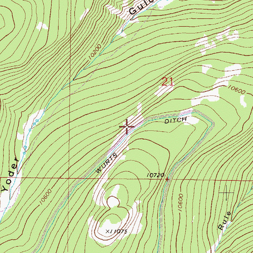 Topographic Map of Wurts Ditch, CO