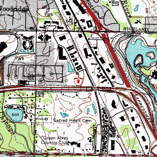 Topographic Map of Bernard Weinger Jewish Community Center, IL