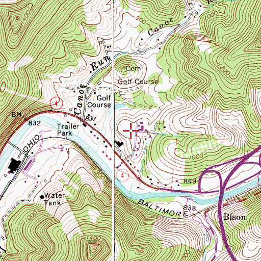 Topographic Map of Braxton County Memorial Hospital, WV