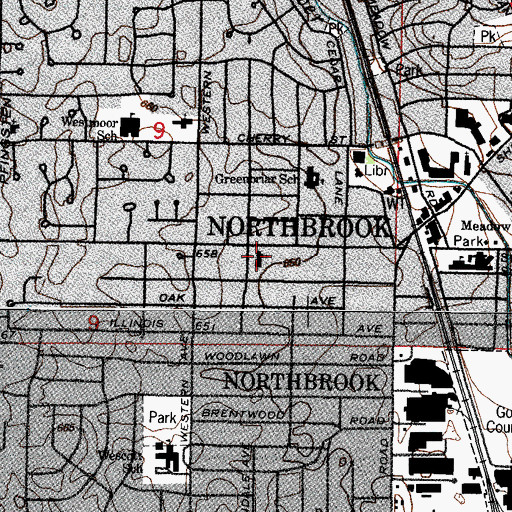 Topographic Map of Grace Lutheran Church, IL