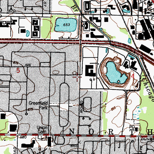 Topographic Map of Kingdom Hall of Jehovahs Witnesses, IL