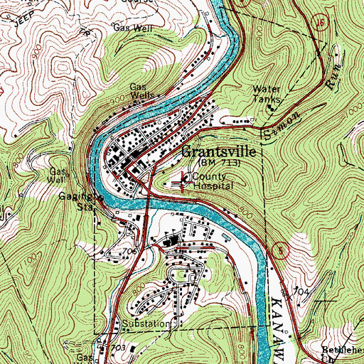Topographic Map of Minnie Hamilton Health Care Center, WV