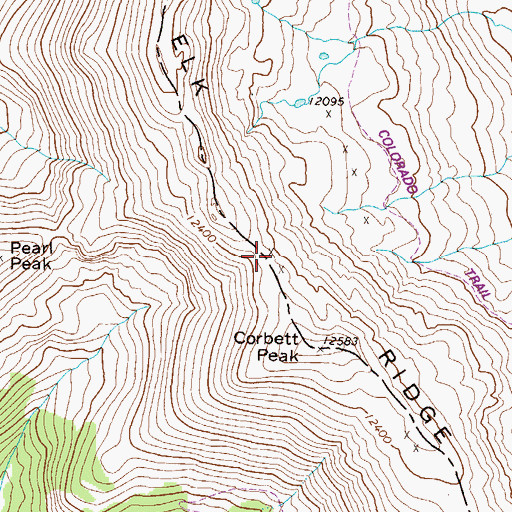 Topographic Map of Elk Ridge, CO