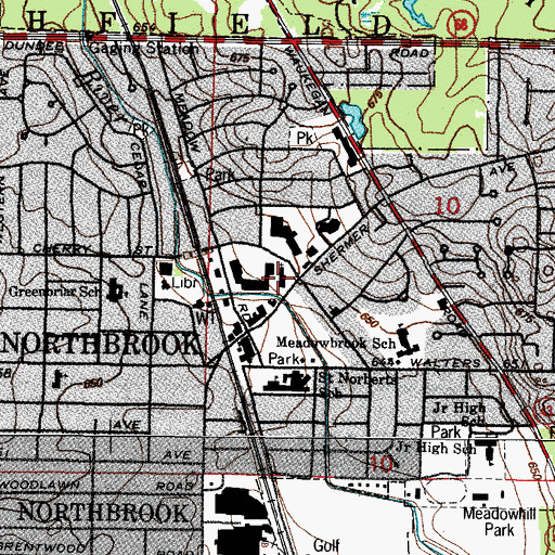 Topographic Map of Village Presbyterian Church, IL