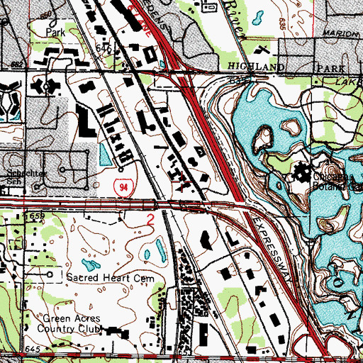 Topographic Map of Berkeley Square Shopping Center, IL