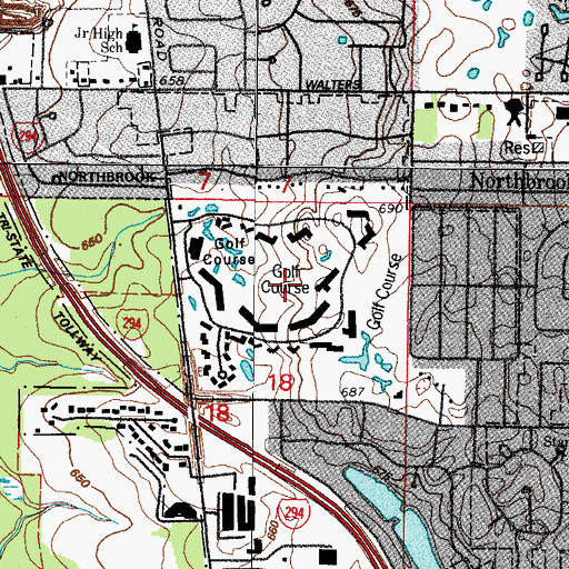 Topographic Map of Mission Hills Country Club, IL