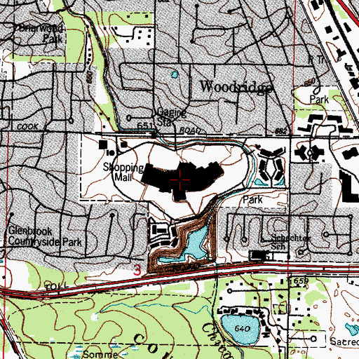 Topographic Map of Northbrook Court Shopping Center, IL