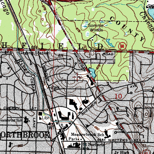 Topographic Map of Crestwood Park, IL