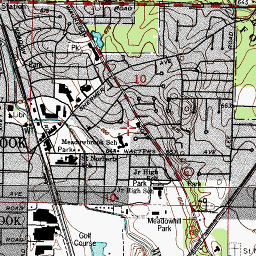Topographic Map of Estates Tot Lot, IL