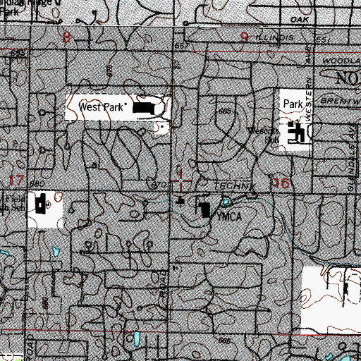 Topographic Map of Countryside Montessori School, IL