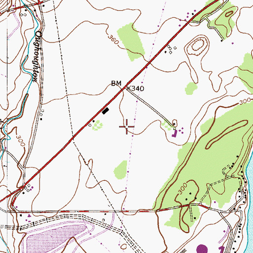 Topographic Map of Martins Creek Airport (historical), PA