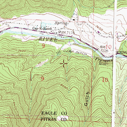 Topographic Map of Tie Camp Ditch, CO