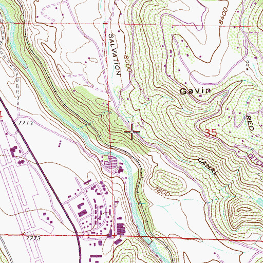 Topographic Map of Salvation Ditch, CO
