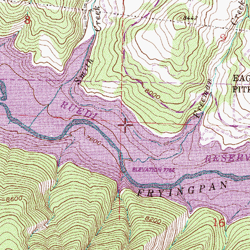 Topographic Map of Ruedi Reservoir, CO