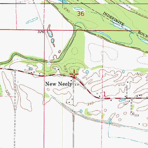 Topographic Map of Bata Mill Cemetery, AR