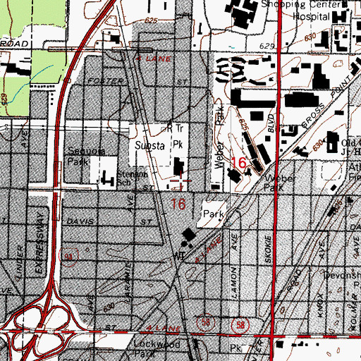 Topographic Map of Mayer Kaplan Community Center, IL