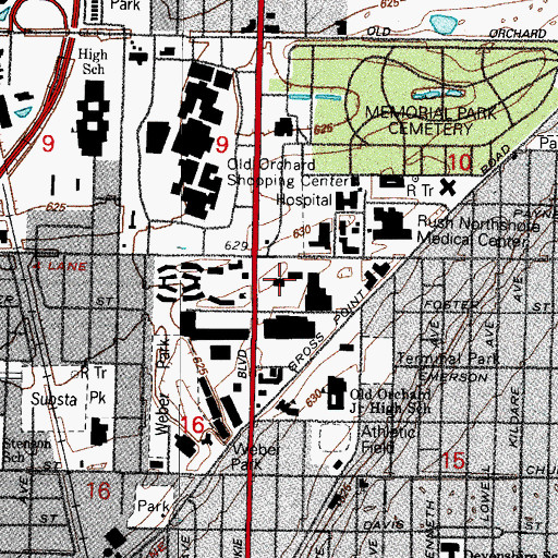 Topographic Map of Performing Arts Center, IL