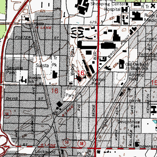 Topographic Map of Skatium Ice Arena, IL