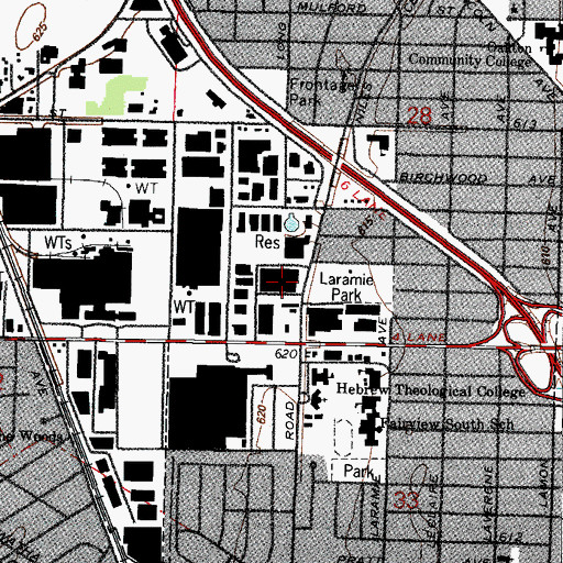 Topographic Map of Skokie Police Department, IL