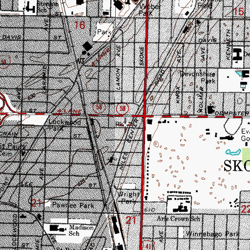 Topographic Map of Carol Park, IL
