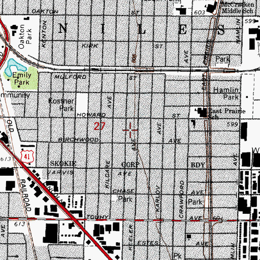 Topographic Map of Chippewa Park, IL
