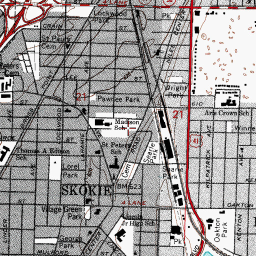 Topographic Map of Garden Park, IL