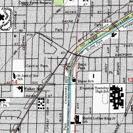Topographic Map of Gorell Park, IL