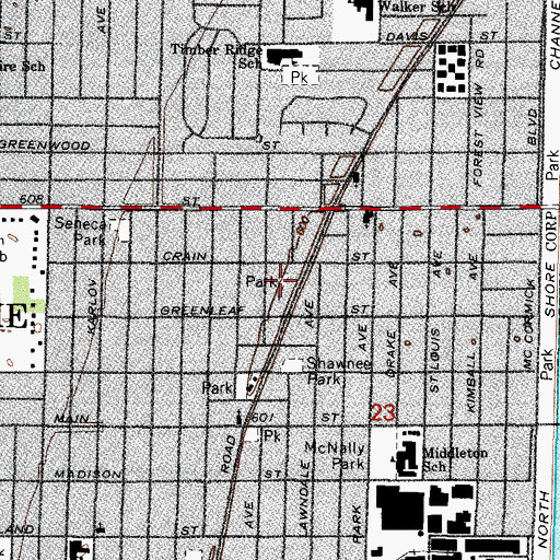 Topographic Map of Playtime Park, IL