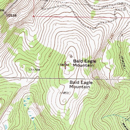 Topographic Map of Bald Eagle Mountain, CO