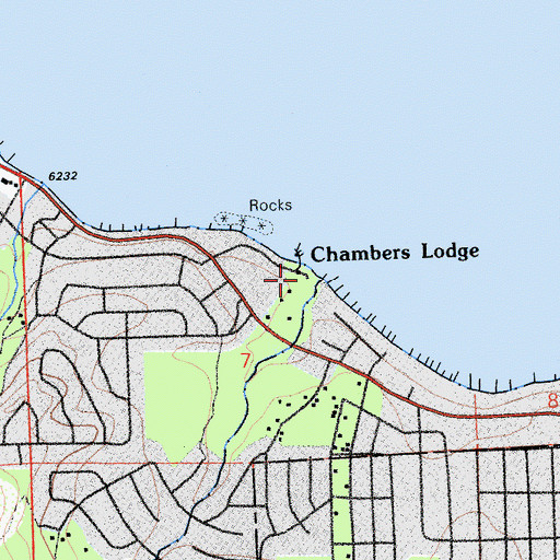 Topographic Map of Chambers Lodge Post Office (historical), CA