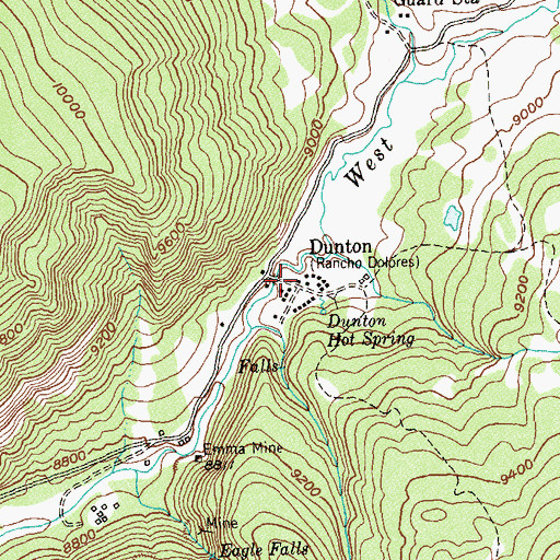 Topographic Map of Dunton Post Office (historical), CO