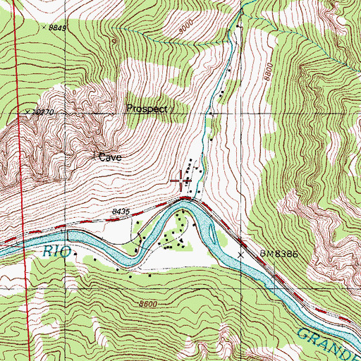 Topographic Map of Wagon Wheel Gap Post Office (historical), CO