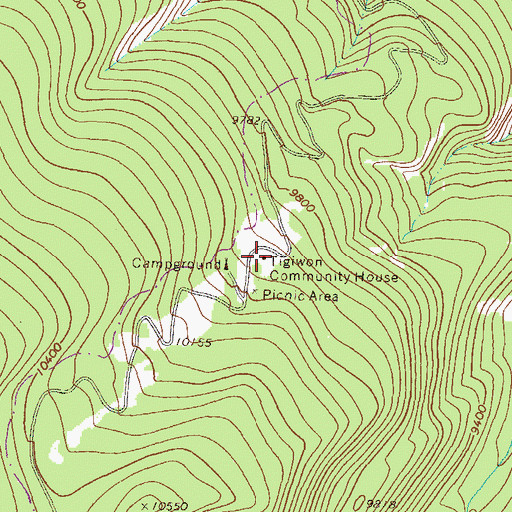 Topographic Map of Tigiwon Post Office (historical), CO