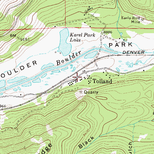 Topographic Map of Tolland Post Office (historical), CO