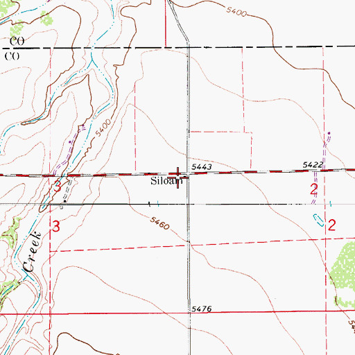 Topographic Map of Siloam Post Office (historical), CO