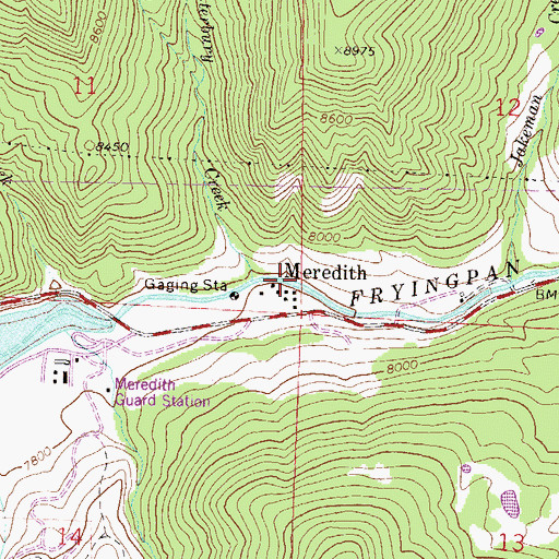 Topographic Map of Meredith Post Office (historical), CO