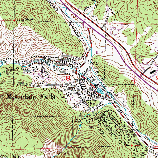 Topographic Map of Green Mountain Falls Post Office (historical), CO