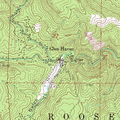 Topographic Map of Glen Haven Post Office (historical), CO