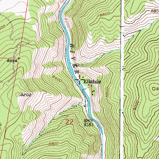 Topographic Map of Elkdale Post Office (historical), CO