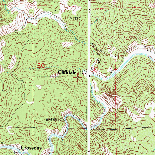 Topographic Map of Cliffdale Post Office (historical), CO